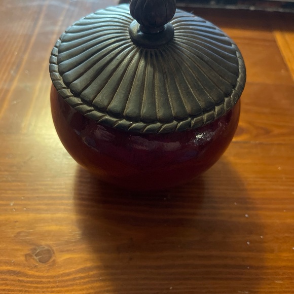 Fitz & Floyd Essentials Ornate Trinket Dish Jewelry Box Reddish w/lid. - Picture 1 of 7